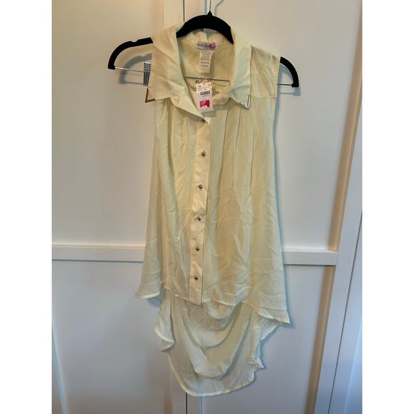 Body Central Beige Open Back Y2K Style Blouse Large - Picture 1 of 3